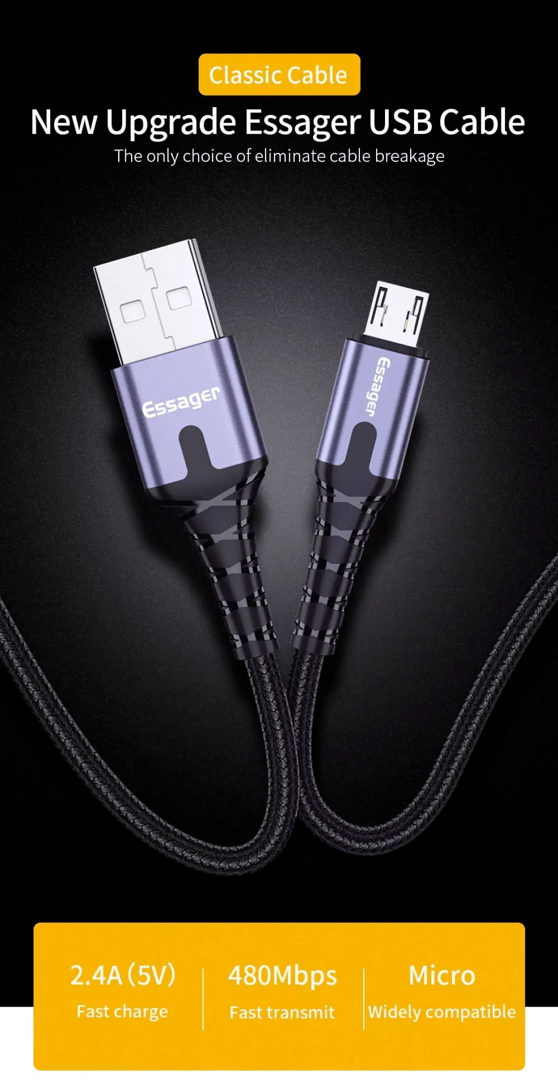 Cáp sạc USB Type C có đèn LED công nghệ tốt nhất chiều dài 0.25M