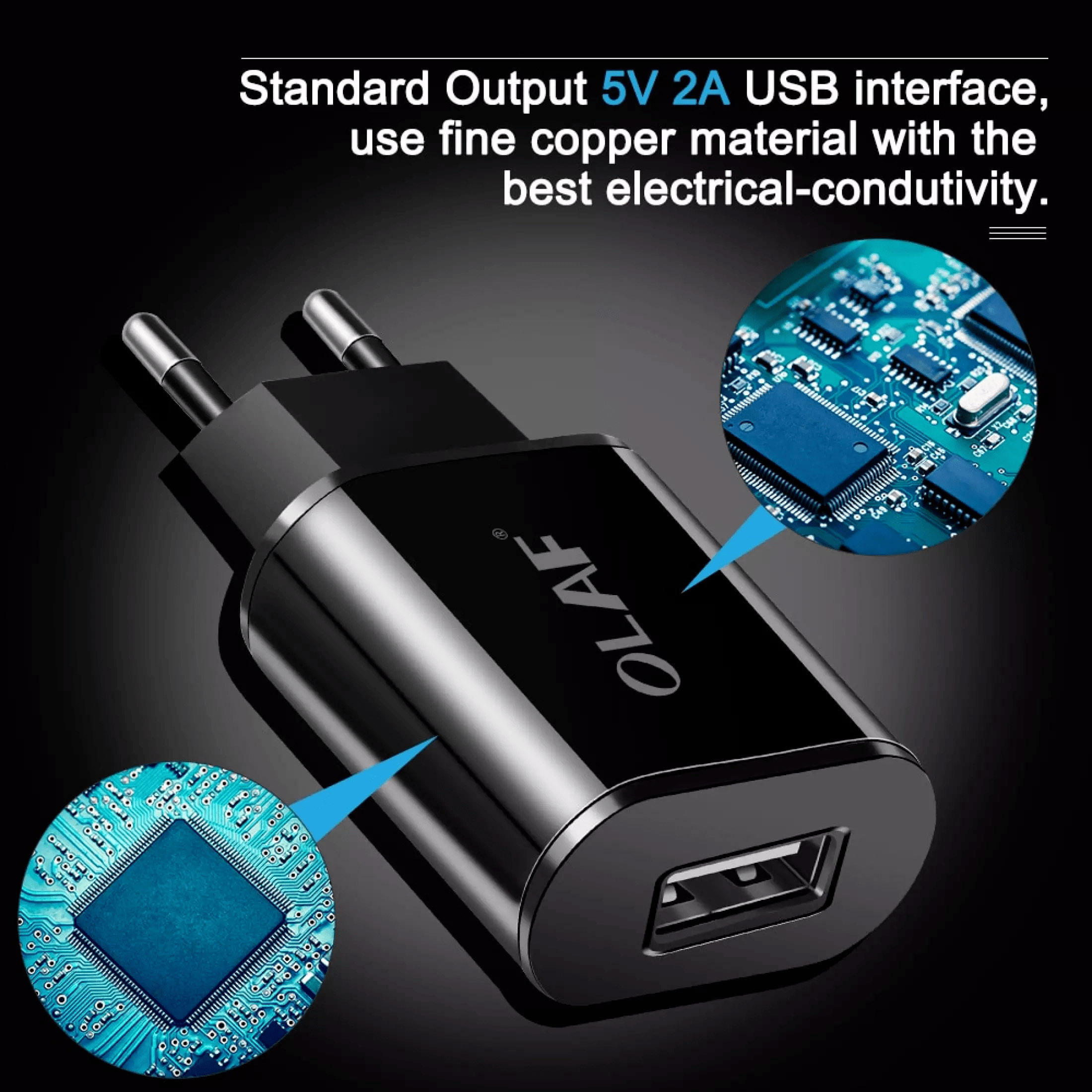 Bộ Sạc Nhanh 2 Cổng QC 3.0, USB 5V 2A