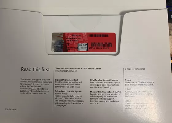 Phần mềm MICROSOFT Windows 11 PRO OEM Sticker