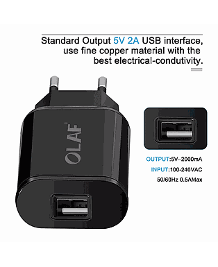 Bộ Sạc Nhanh 2 Cổng QC 3.0, USB 5V 2A OLAF